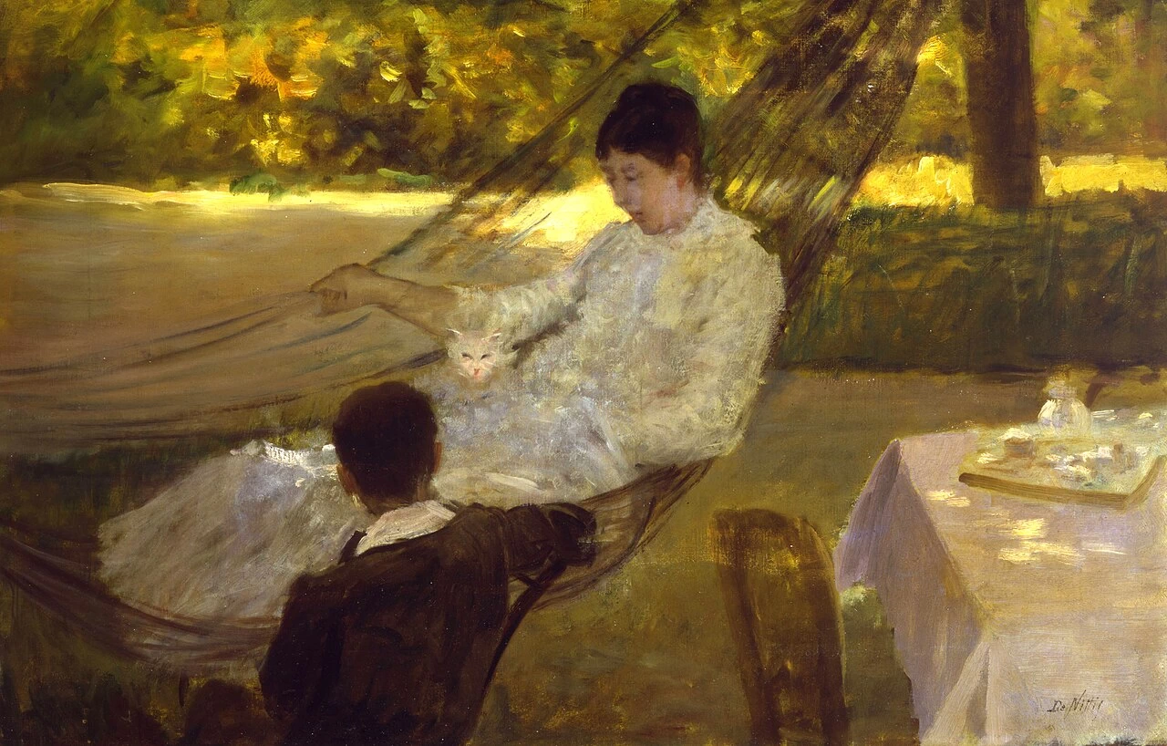 Giuseppe De Nittis - L'amaca, 1884, Raccolte Frugone
